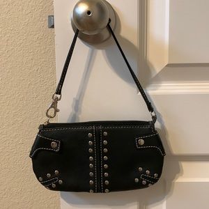 Michael Kors wristlet purse. Black with silver detail.